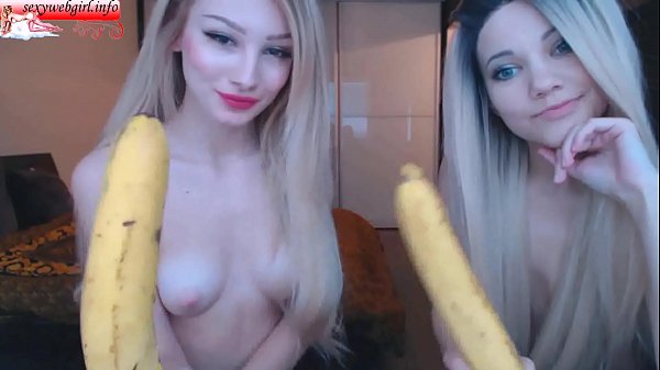 Two sexy girlfriends suck bananas :) (webcam,chaturbate,bongacams)