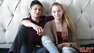 Teen friends cum first time sex