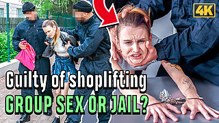 LAW4k. Two muscled security guys punish bad thief for small