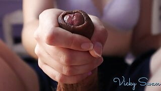 Teen gives POV JerkOff Instructions with real cock closeups