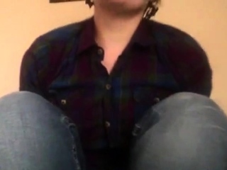 nice jeansgirl masturbates her wet pussy