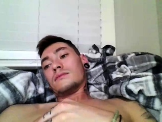 Gay twink solo for this huge cock jacking off