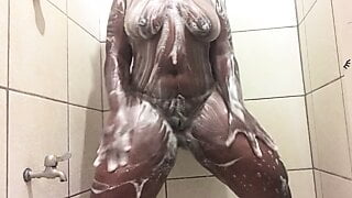 Teen caught masturbating in the shower on hidden camera