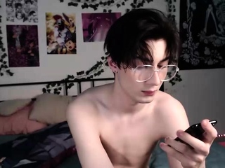 Gay twink solo for this huge cock jacking off