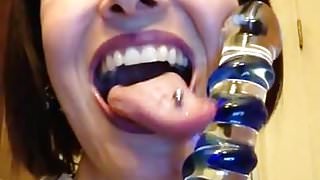 Long Tongue Glass Dildo