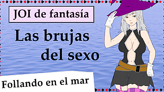 Spanish JOI Tu ama te rescata y te folla para salvarte. JOI roleplay con una bruja.