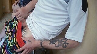 caught jerking off and helped to cum